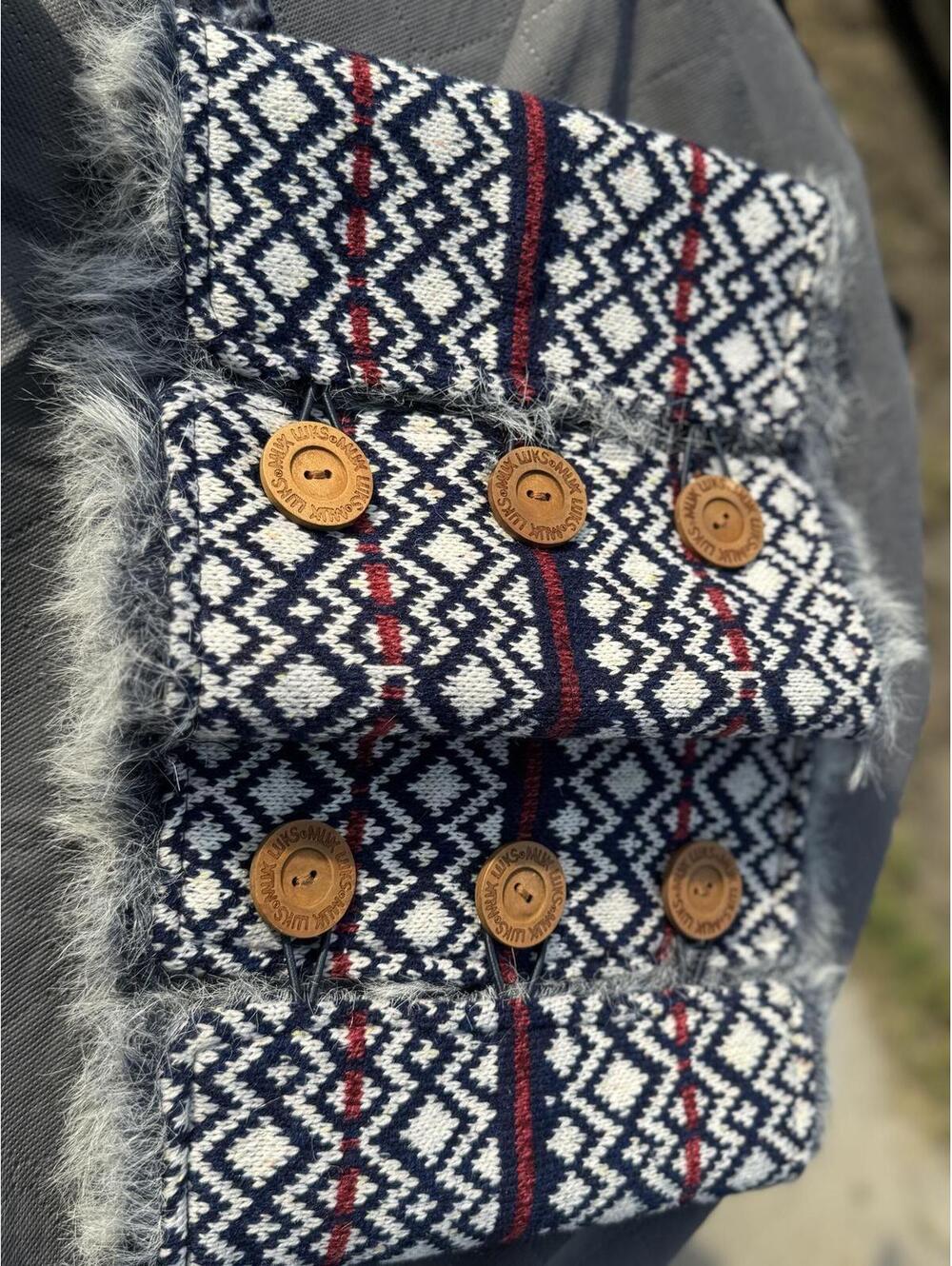 MUK LUKS Fair Isle Knit reversible Faux Fur Trim leg Warmers